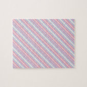 Cute witte roze strepen legpuzzel (Horizontaal)