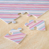 Cute witte roze strepen legpuzzel (Zijkant)