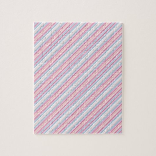 Cute witte roze strepen legpuzzel (Verticaal)