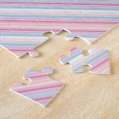 Cute witte roze strepen  legpuzzel (Zijkant)