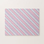 Cute witte roze strepen  legpuzzel (Horizontaal)
