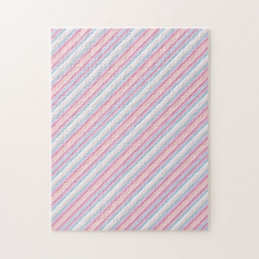 Cute witte roze strepen  legpuzzel (Verticaal)