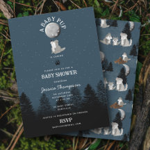 Cute Wolf Baby Pup en Moeder Woodland Baby Shower