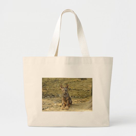 Cute Wolf Cub Grote Tote Bag (Voorkant)