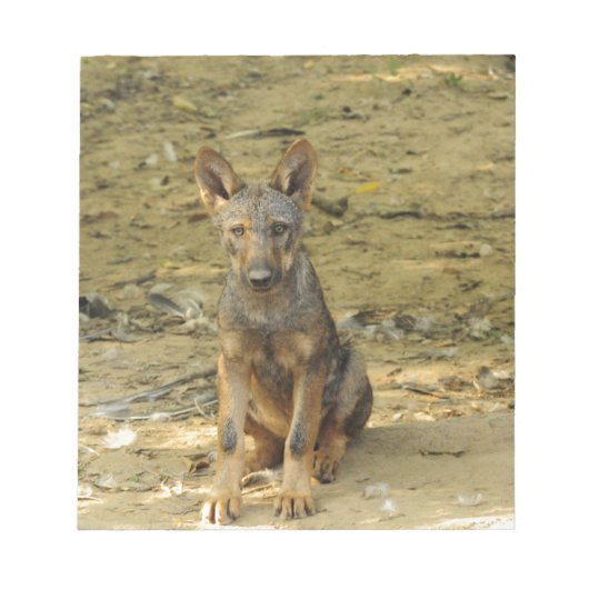 Cute Wolf Cub Notitieblok (Voorkant)