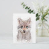 Cute Wolf Cub Portret Briefkaart (Staand voorkant)