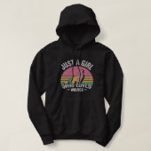 Cute Wolf Girl Lover Retro, een meisje dat van W h Hoodie (Design voorkant)