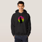 Cute Wolf   Howling Wolf Retro Sunset Hoodie (Voorkant volledig)