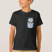 Cute Wolf in een Pocket T-shirt (Voorkant)