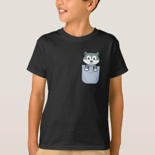 Cute Wolf in een Pocket T-shirt