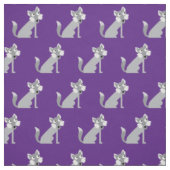 Cute Wolf Kind Baby Nursery Paars Stof (Swatch)