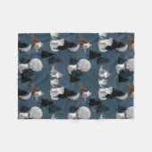 Cute Wolf Pack Bosnacht Fleece Deken (Voorkant (Horizontaal))