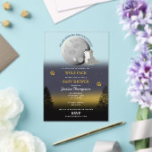 Cute Wolf Pack Woodland Moon Howling Baby Shower Acryl Uitnodigingen (Insitu (Huwelijk))
