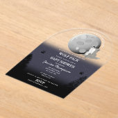 Cute Wolf Pack Woodland Moon Howling Baby Shower Acryl Uitnodigingen (Laagn)