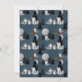 Cute Wolf Pack Woodland Moon Howling Baby Shower Kaart (Achterkant)