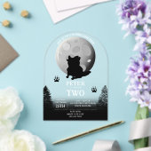 Cute Wolf Pack Woodland Moon Howling Birthday Acryl Uitnodigingen (Insitu (Huwelijk))