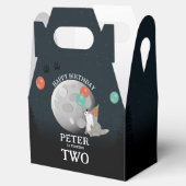 Cute Wolf Pack Woodland Moon Howling Birthday Bedankdoosjes (Geopend)