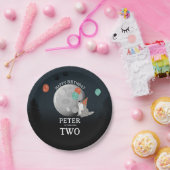 Cute Wolf Pack Woodland Moon Howling Birthday Papieren Bordje (Feest)