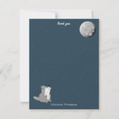 Cute Wolf Pack Woodland Night Sky Moon Kids Bedankkaart (Voorkant)