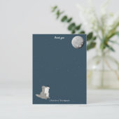 Cute Wolf Pack Woodland Night Sky Moon Kids Bedankkaart (Staand voorkant)