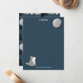 Cute Wolf Pack Woodland Night Sky Moon Kids Notitiekaartje (Voorkant / Achterkant in situ)