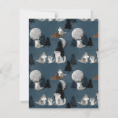 Cute Wolf Pack Woodland Night Sky Moon Kids Notitiekaartje (Achterkant)