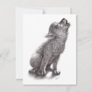 Cute Wolf Pup Briefkaart