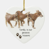 Cute Wolf pups - Familie is onze grootste gerustst Keramisch Ornament (Achterkant)
