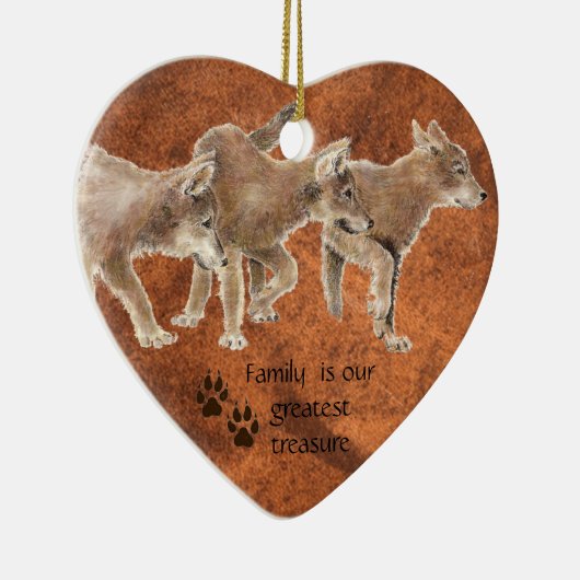 Cute Wolf pups - Familie is onze grootste gerustst Keramisch Ornament (Rechts)