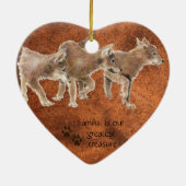 Cute Wolf pups - Familie is onze grootste gerustst Keramisch Ornament (Achterkant)