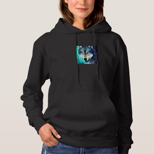Cute Wolf Watercolour Artistic Wolves 2 Hoodie (Voorkant)