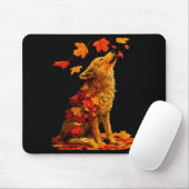 Cute Wolf With Fall Leaves Forest Animal Autumn Ae Muismat (Met muis)