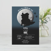 Cute Wolf Woodland Moon Howling Kids Birthday Kaart (Staand voorkant)