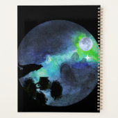 Cute wolfe inder sky moon \romantic watercolor planner (Achterkant)