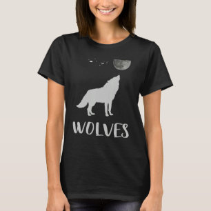 Cute Wolfs Tribal Wolfs Animal Moon Night Women T-shirt