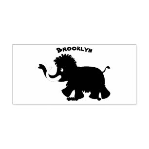 Cute wollige mammoet cartoonillustratie rubberstempel
