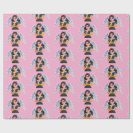 Cute woman Angel's with open wings and sword Cadeaupapier