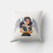 Cute woman Angel's with open wings and sword Kussen (Achterkant)