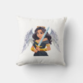 Cute woman Angel's with open wings and sword Kussen (Voorkant)