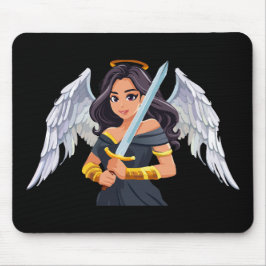 Cute woman Angel's with open wings and sword Muismat