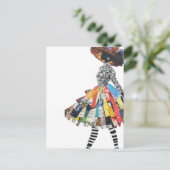 Cute Woman in Collage Outfit Briefkaart (Staand voorkant)