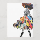 Cute Woman in Collage Outfit Briefkaart (Voorkant)