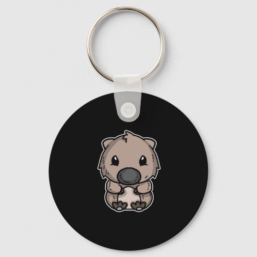 Cute Wombat Animal Gift Sleutelhanger (Voorkant)