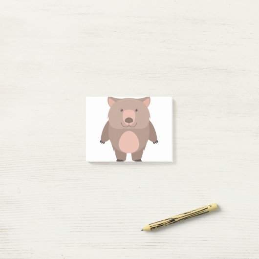 Cute wombat post-it® notes (Op bureau)