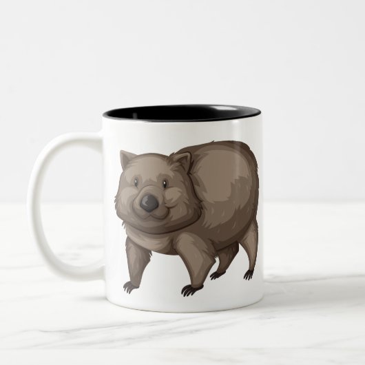 Cute wombat tweekleurige koffiemok (Links)