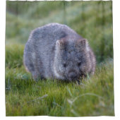 Cute Wombat Wildlife Animal Australia Green Douchegordijn (Voorkant)