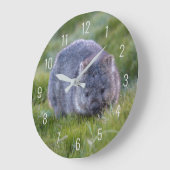 Cute Wombat Wildlife Animal Australia Green Grote Klok (Hoek)