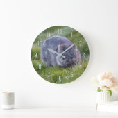 Cute Wombat Wildlife Animal Australia Green Grote Klok (Huis)