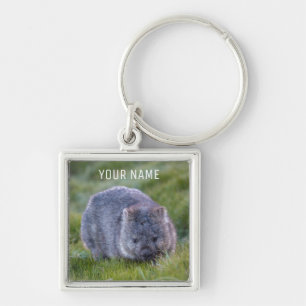 Cute Wombat Wildlife Animal Australia Green Sleutelhanger