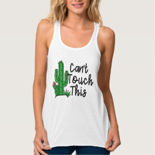 Cute Womens Cactus Funny kan dit ontwerp niet aanr Tanktop